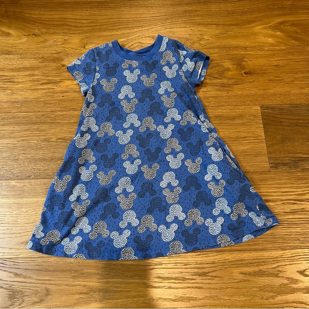 Hanna Andersson Disney Blue Mickey Mouse Dress with Pockets